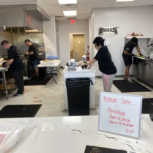 Prepping,cooking,sandwich making &amp; wrapping sub orders.
