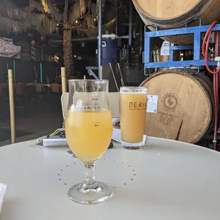 Couple of beers on the patio looking inside.