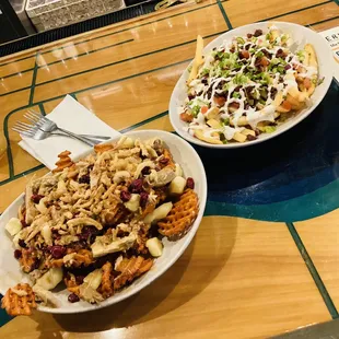 Thanksgiving Poutine (left) and Loaded Fries
