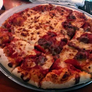 Small Pizza - 1/2 cheese, 1/2 sausage &amp; pepperoni