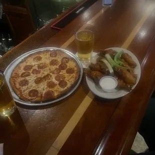 Cauliflower Pizza and 10 Wings, ask for the Carolina Gold sauce