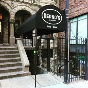 the entrance to the restaurant
