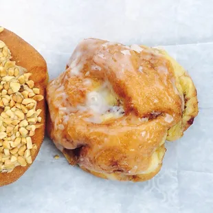 a glazed donut and a glazed donut