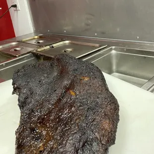 a steak on a cutting board