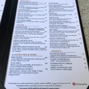 Menu: Spring Menu (March 2022)