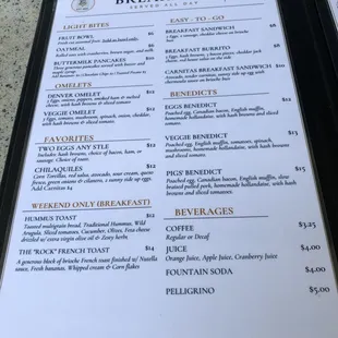 Menu: Breakfast (March 2022) love that they serve breakfast all day!!