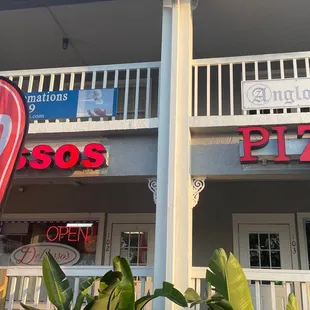 the front of the restaurant