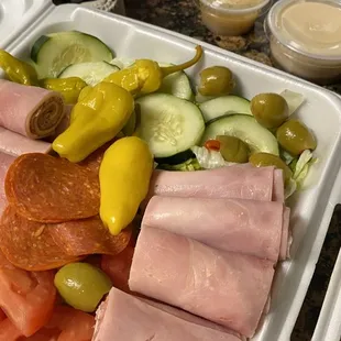 Antipasto salad was huge and the dressing was delicious!