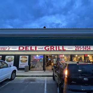 Outside, Front of business