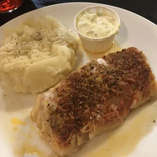 North Atlantic broiled cod with mashed potatoes