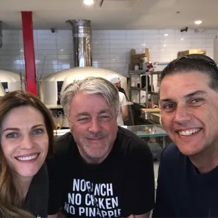 Blake, Desiree, and Jimmy at this amazing neighborhood pizza place!