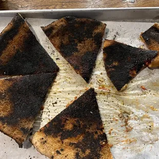 Burned pizza