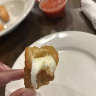 Ooey, gooey cheese! The mozzarella sticks were a hit!