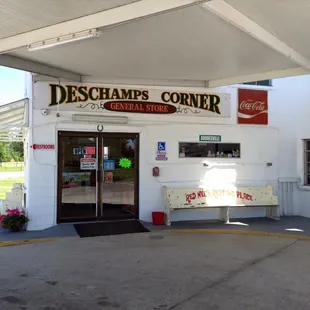 the entrance to the restaurant