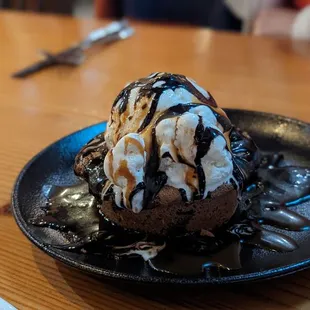 Chocolate chip cookie pie. Very good, not too chocolatey