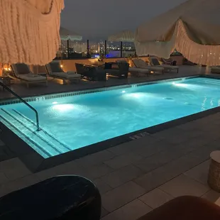 Rooftop pool for hotel guests and daytime drinking