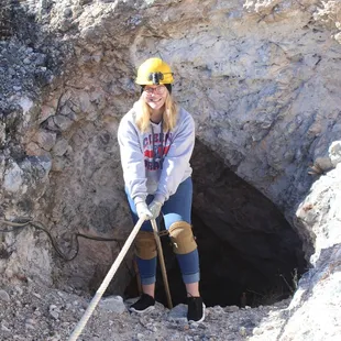 Gracie going down the rabbit hole.  Chief Silver Mine Vail AZ