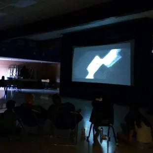 Families enjoying movie night!