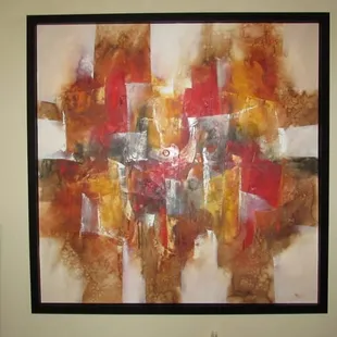 Floating black frame on 4' x 4' canvas.