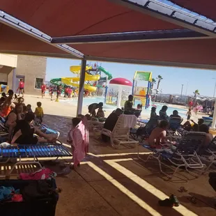 Covered seating area to avoid some sun