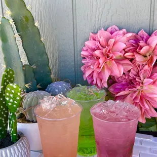 three different types of beverages