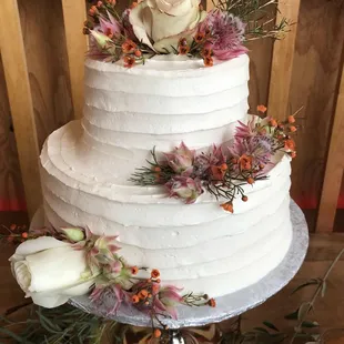 Ribbon wedding cake