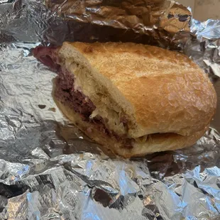 Corn beef, and pastrami sandwich