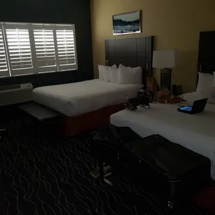 The room is a small as a motel 8 from the 70s. Have not been to one lately, but doubt they changed much.