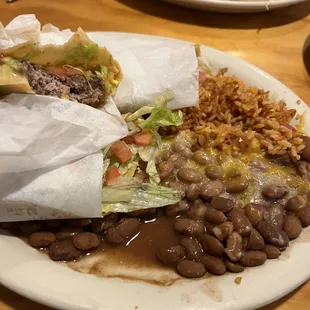 Taco Burger in the wrap plus hard shell taco grabbed from wife