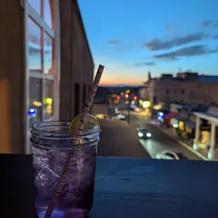 View from the patio with a Lavender lemonade