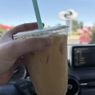 Cold brew with oat milk and vanilla