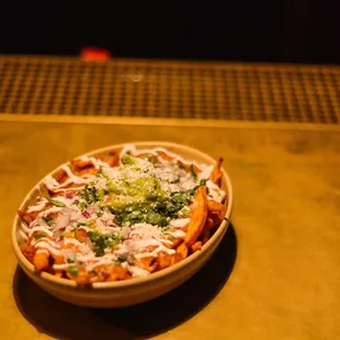 a bowl of food on a table