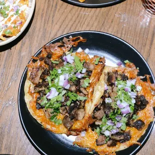 a variety of mexican food on a table