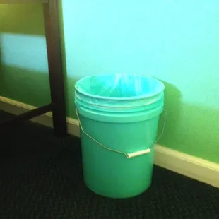 The garbage can for the room.