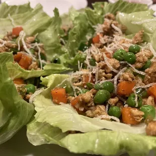 lettuce with meat and vegetables