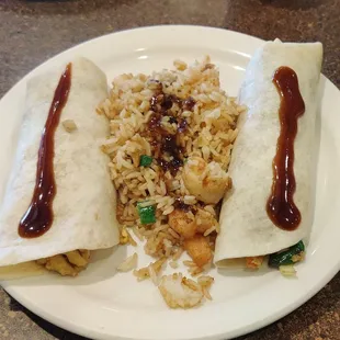 Moo Shu Pork Crepes Shrimp Fried Rice