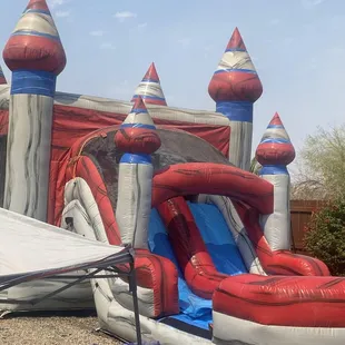 GIANT water slide held with masking tape to connect to a waterholes $231 no refund