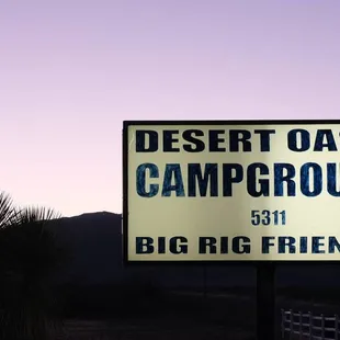 Desert Oasis Lighted Entrance sign