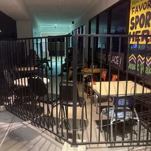 Outside patio seating area