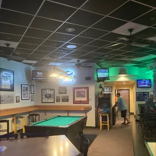 Pool table and video games to play