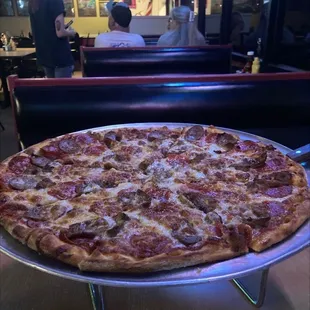 Large meat lovers pizza