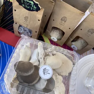 Fresh mushrooms at the Steam-pump Ranch farmers market