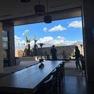 a view of the desert from the dining room