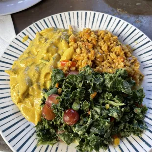 Penne, kale, and rice &amp; beans