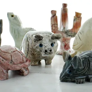 Carved Animal Fetishes &amp; Mineral Specimens
