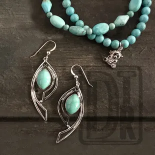 Turquoise Earrings &amp; Stretch Bracelets