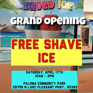 We are so excited to open our FIRST location. Desert Snow at Paloma Community Park. Come see us 29799 N Lake Pleasant Pkwy Peoria, AZ 85383