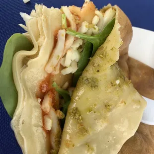 Inside of Caprese crepe
