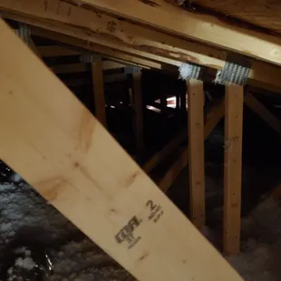attic - opening to the roof of the house.
