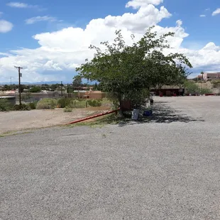 Parking area - upper level allows parking by the individual units and lower level for bigger rigs.